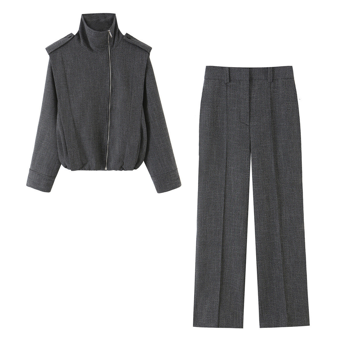 Women's high-waisted wide suit trousers with crease and straight leg Chichicherry