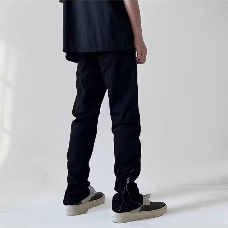 Herren Slim-Fit Zip-Ankle-Hose mit seitlichem Reißverschluss-Detail Chichicherry