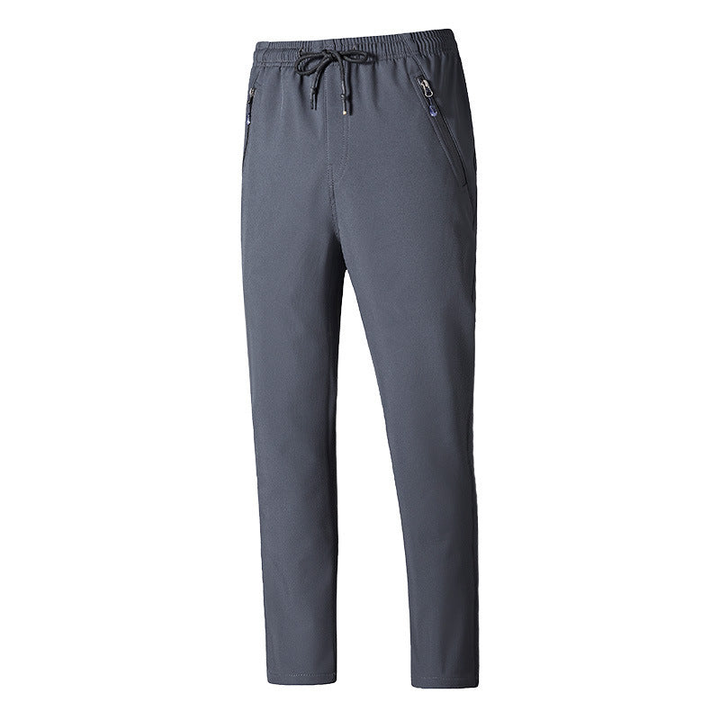 Men's Technical Softshell Jogging Pants with Water-Repellent Membrane, Zipper Pockets and Elastic Drawstring Waist Chichicherry