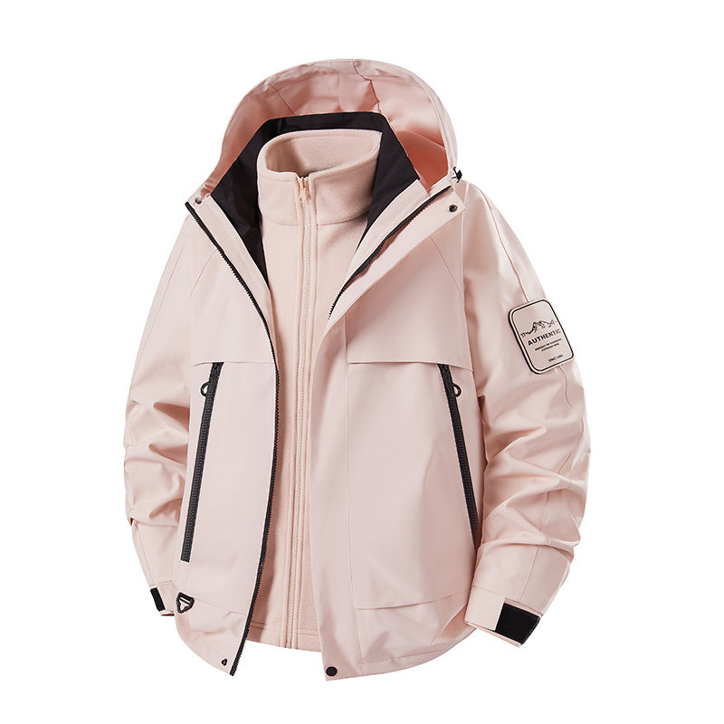 Men's two-in-one waterproof winter parka with removable fleece inner jacket Chichicherry