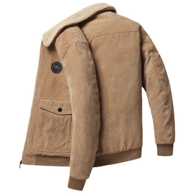 Men's cord jacket with sherpa collar, padded lining and zipper Chichicherry