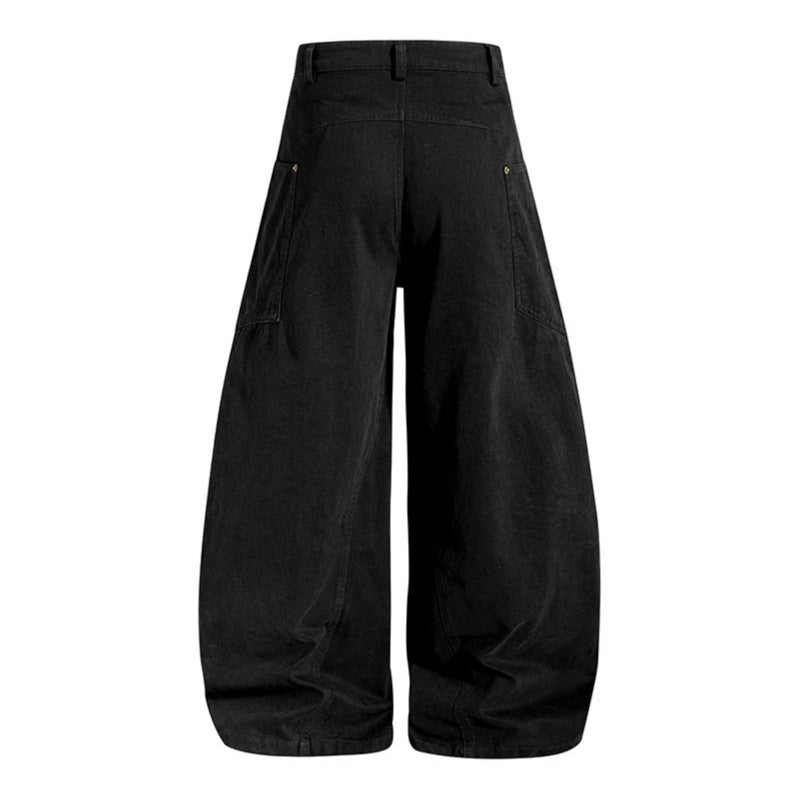 Women's High-Cut Balloon Cargo Pants with Wide Legs and Patch Pockets Chichicherry