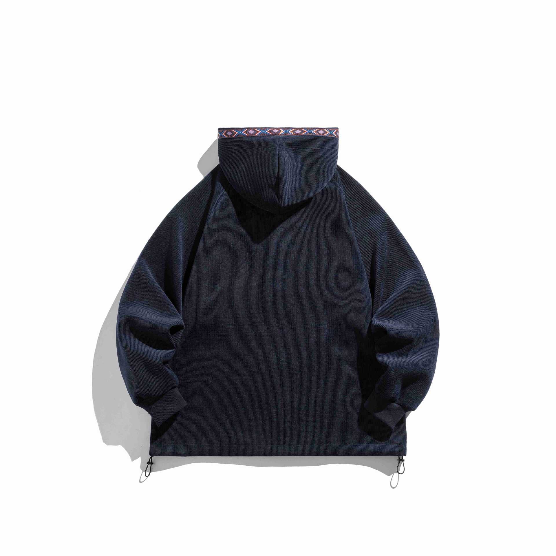 Unisex Oversize Hooded Zip Jacket made of ribbed French Terry with decorative tape Chichicherry