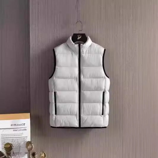 Men's Slim-Fit ultra-light quilted thermal vest with high collar and water-repellent zippers Chichicherry