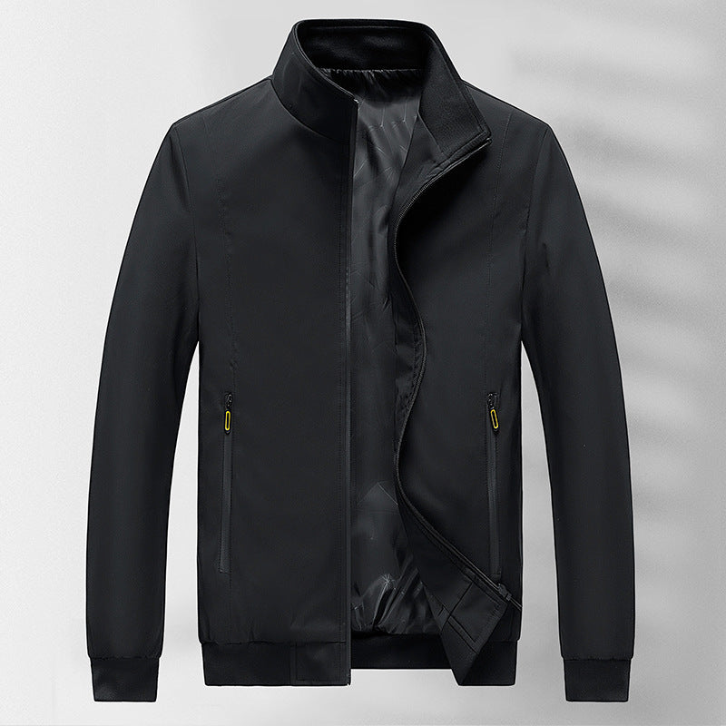Men's lightweight wind-resistant bomber jacket with stand-up collar, zip front and ribbed cuffs Chichicherry