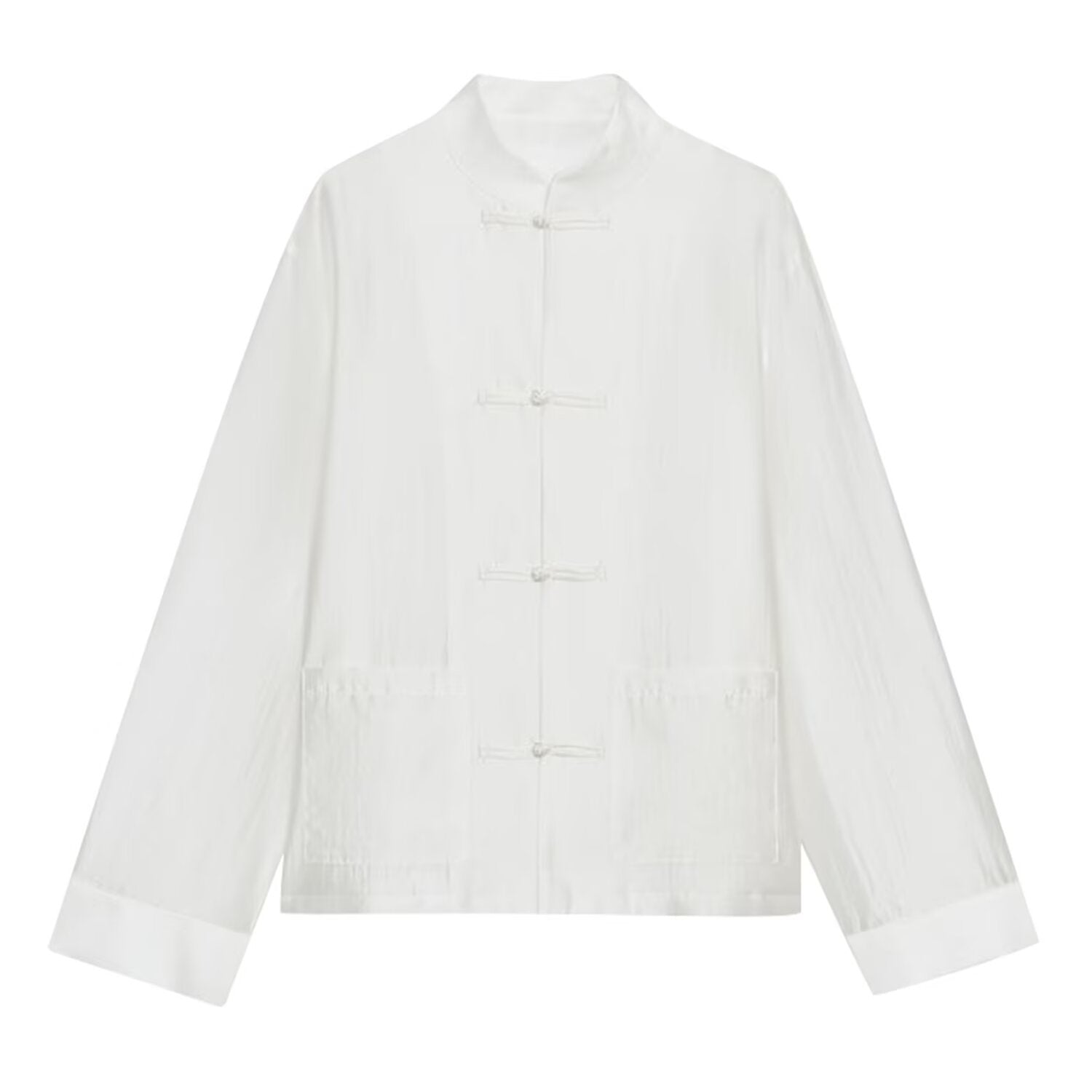 Women Mandarin Jacket with Standing Collar and Chinese Toggle Closures Chichicherry