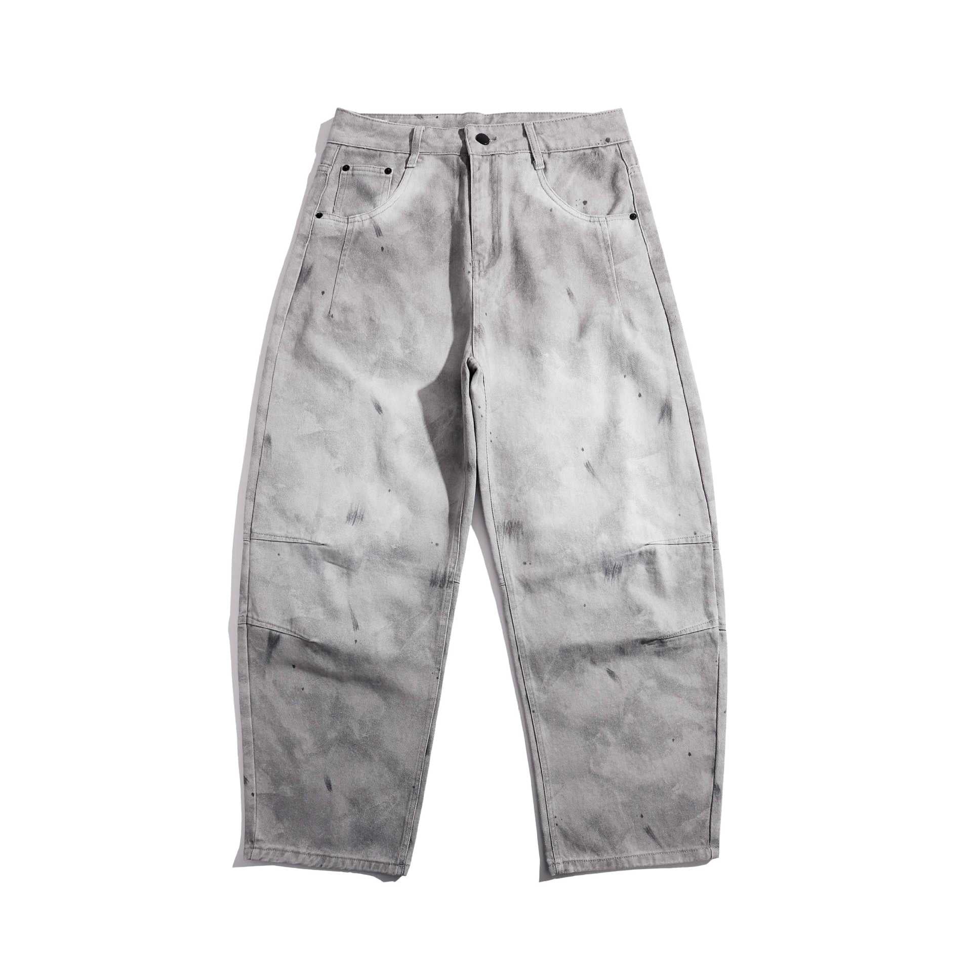 Women's high-waisted baggy jeans in a used look with knee patches Chichicherry