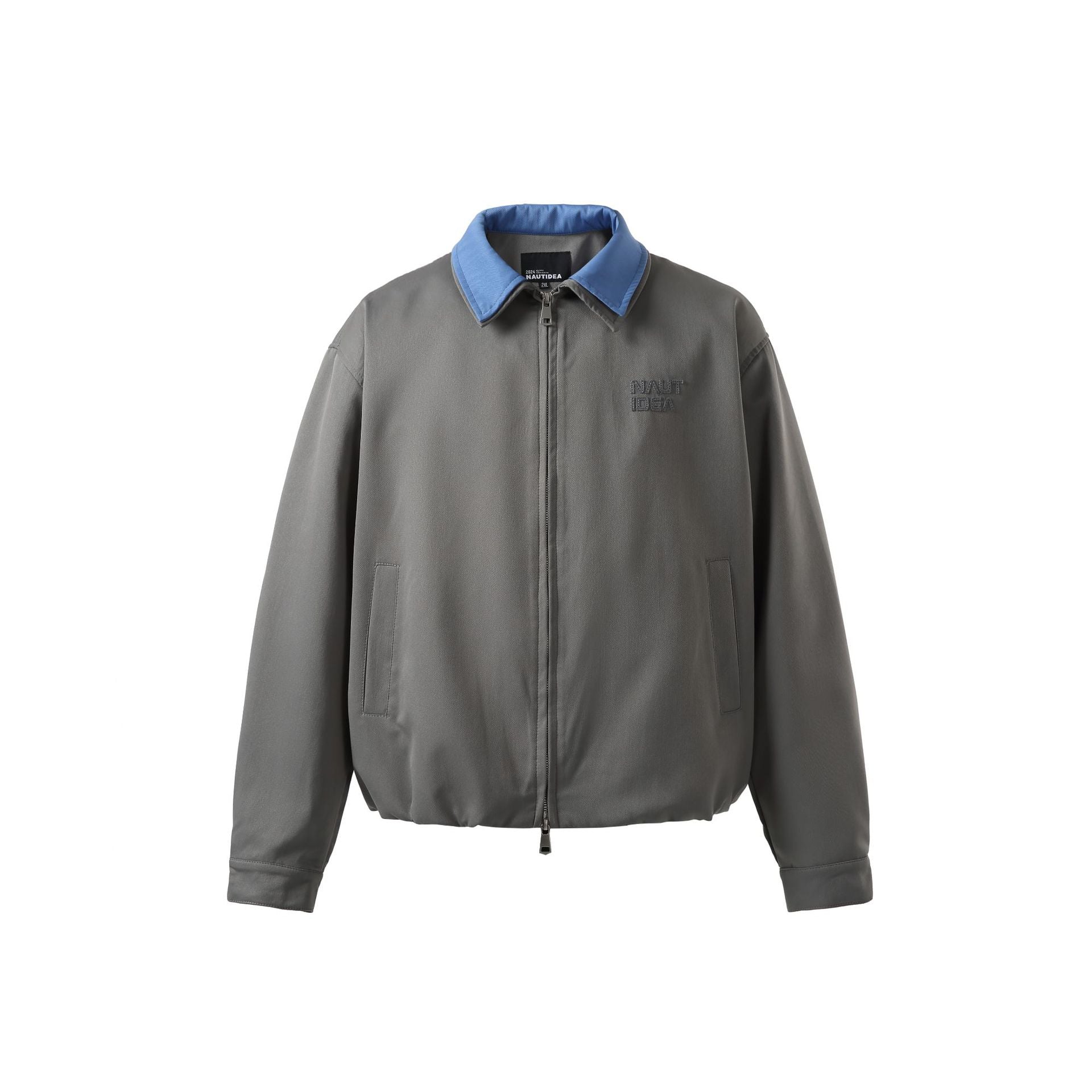 Men's Boxy Transition Blouson with Contrast Collar and Two-Way Zipper Chichicherry