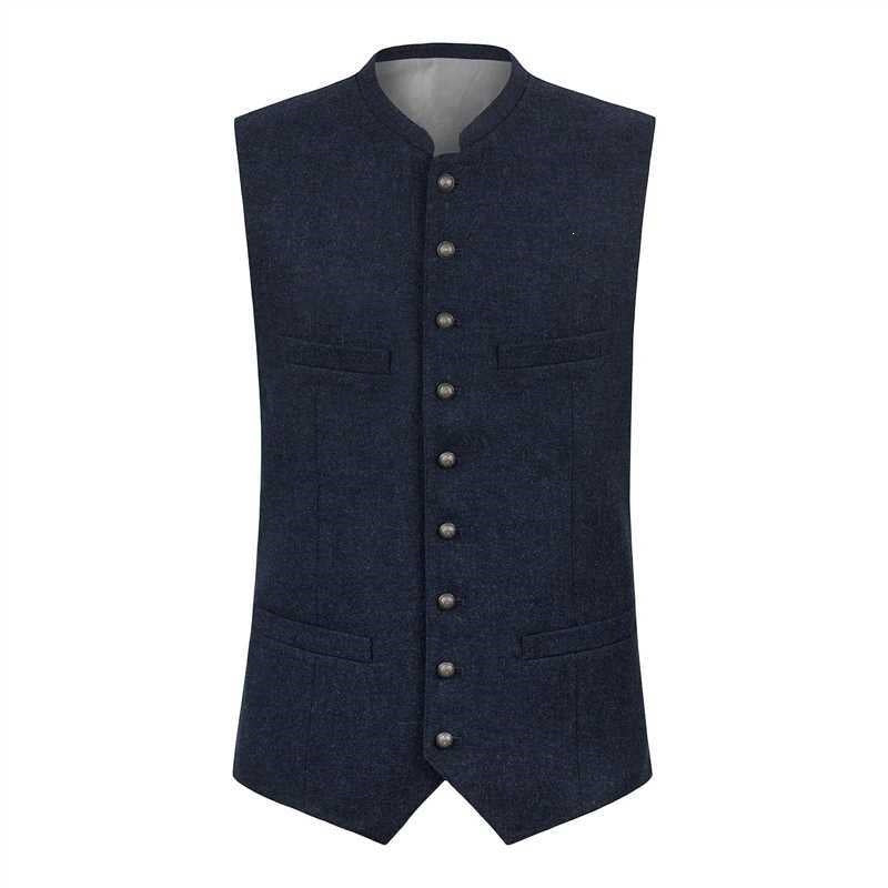 Men's vest with stand-up collar and continuous button placket in traditional style Chichicherry