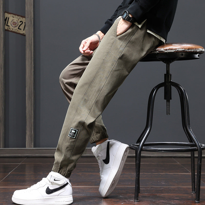 Men's Relaxed-Fit Jogger Pants with Elastic Waistband, Drawstring, and Cuffs Chichicherry