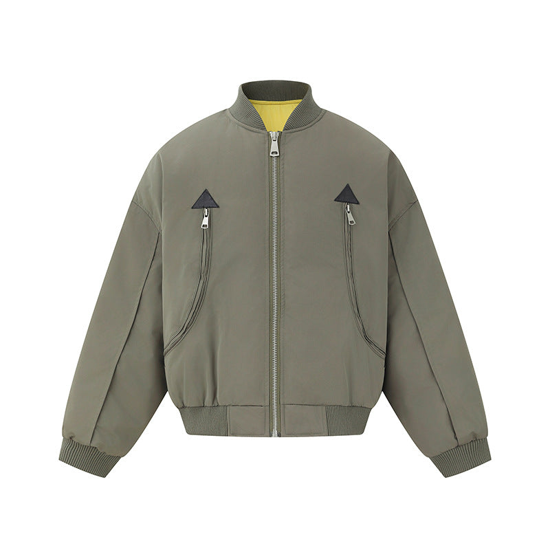 Men's short-cut technical bomber jacket with diagonal zip pockets and ribbed cuffs Chichicherry