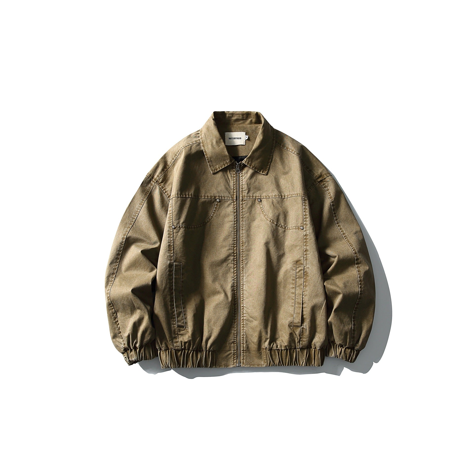 Men's short jacket in utility canvas style with full zip and elastic hem Chichicherry