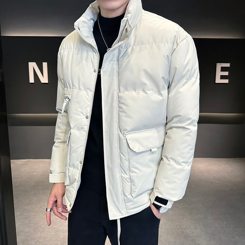 Men's thermo quilted jacket with high stand-up collar and flap pockets Chichicherry