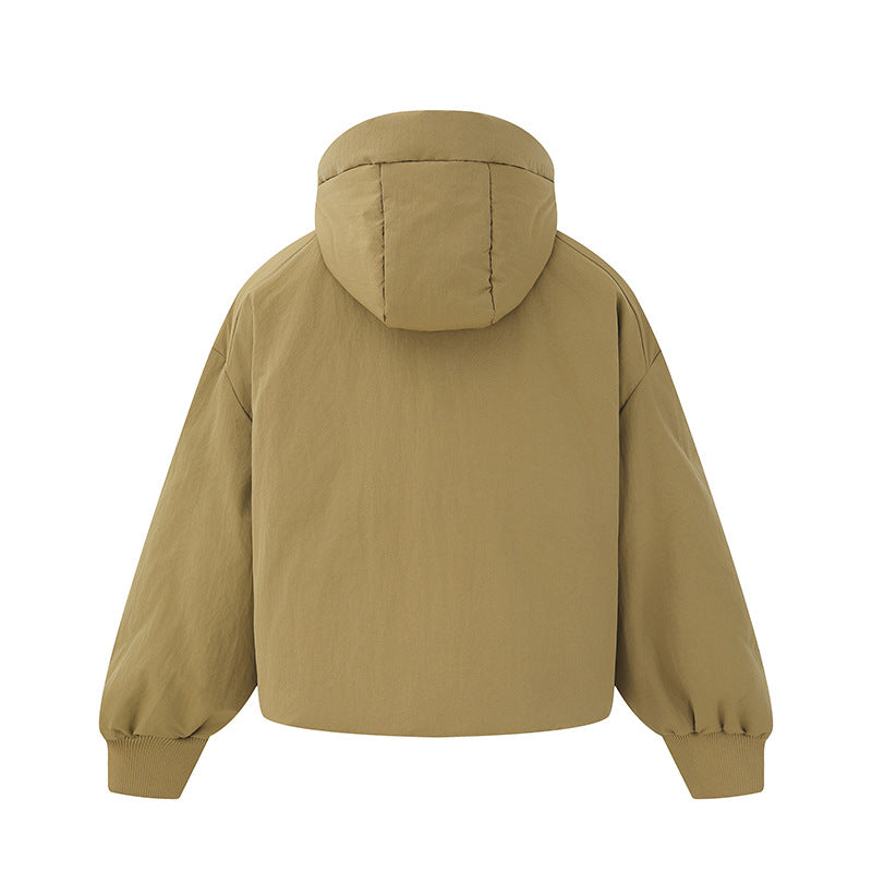 Women's short padded quilted jacket with high stand-up collar and balloon sleeves Chichicherry