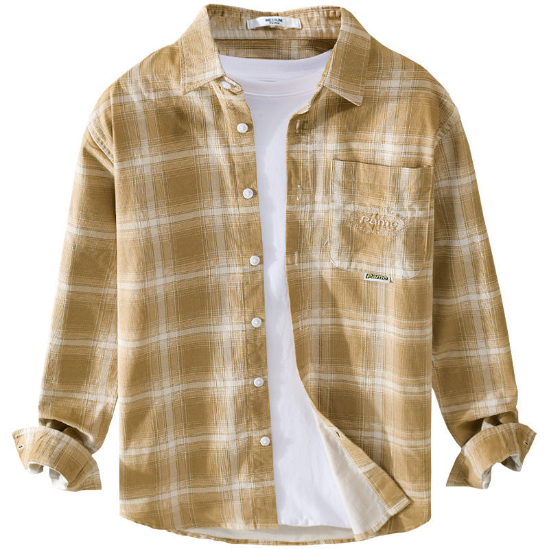 Men's Checkered Relaxed Overshirt made of lightweight cotton blend with chest pocket Chichicherry