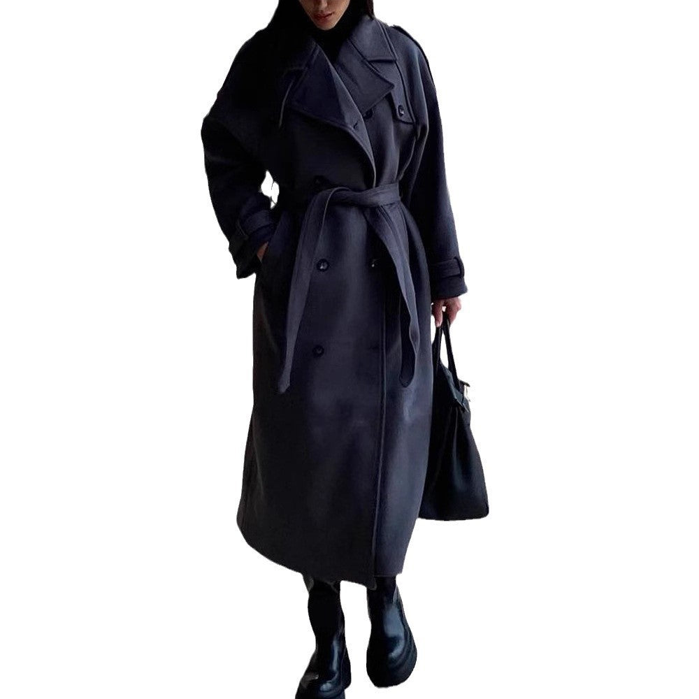 Women Extravagantly Cut Oversized Wool Coat with Epaulettes and Wide Shawl Collar Chichicherry