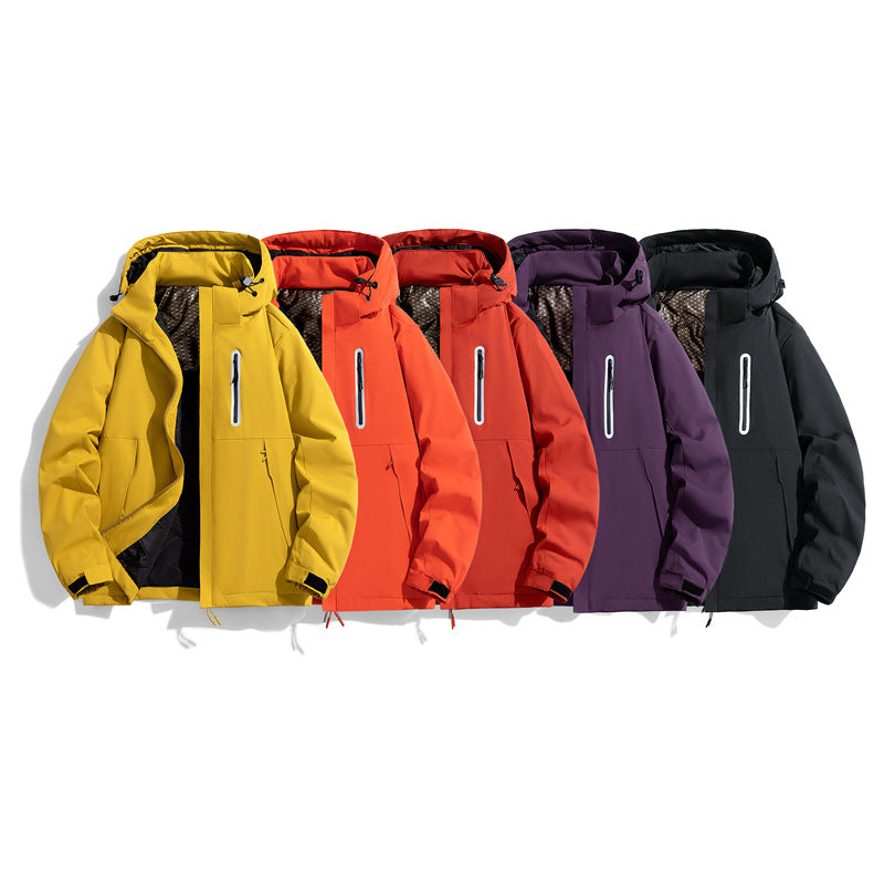 Men's water-repellent quilted winter jacket with hood, thermal insulation and reflective chest pocket Chichicherry
