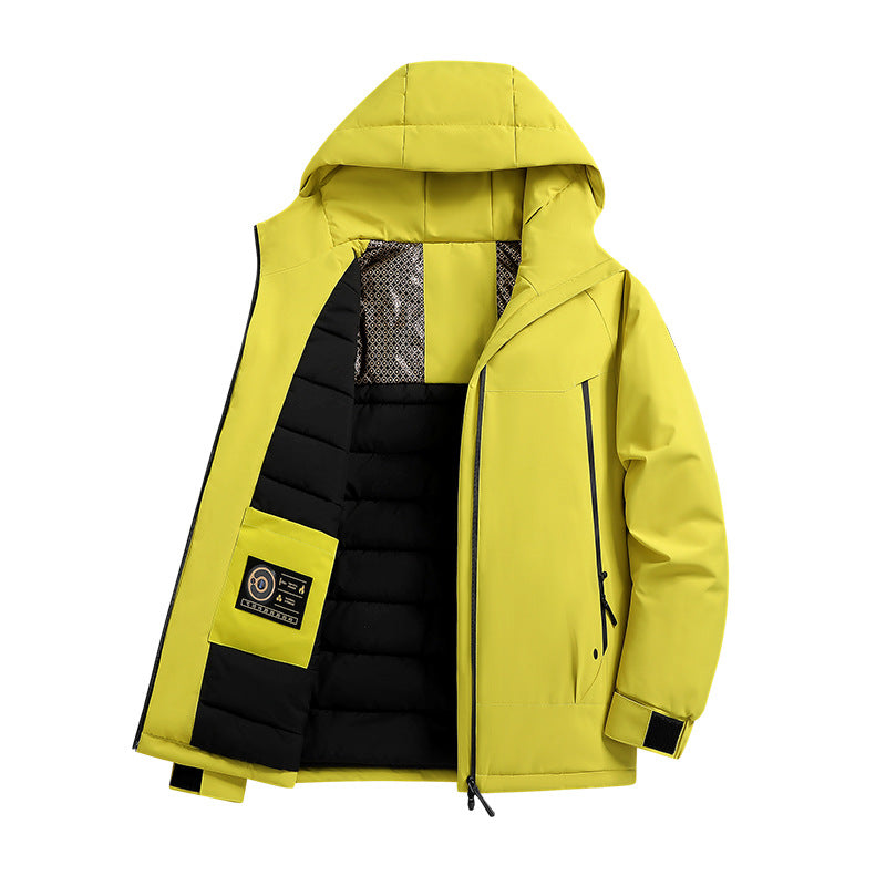 Men's Insulated Softshell Parka with Technical Hood, Windproof Outer Shell and Inner Pockets Chichicherry