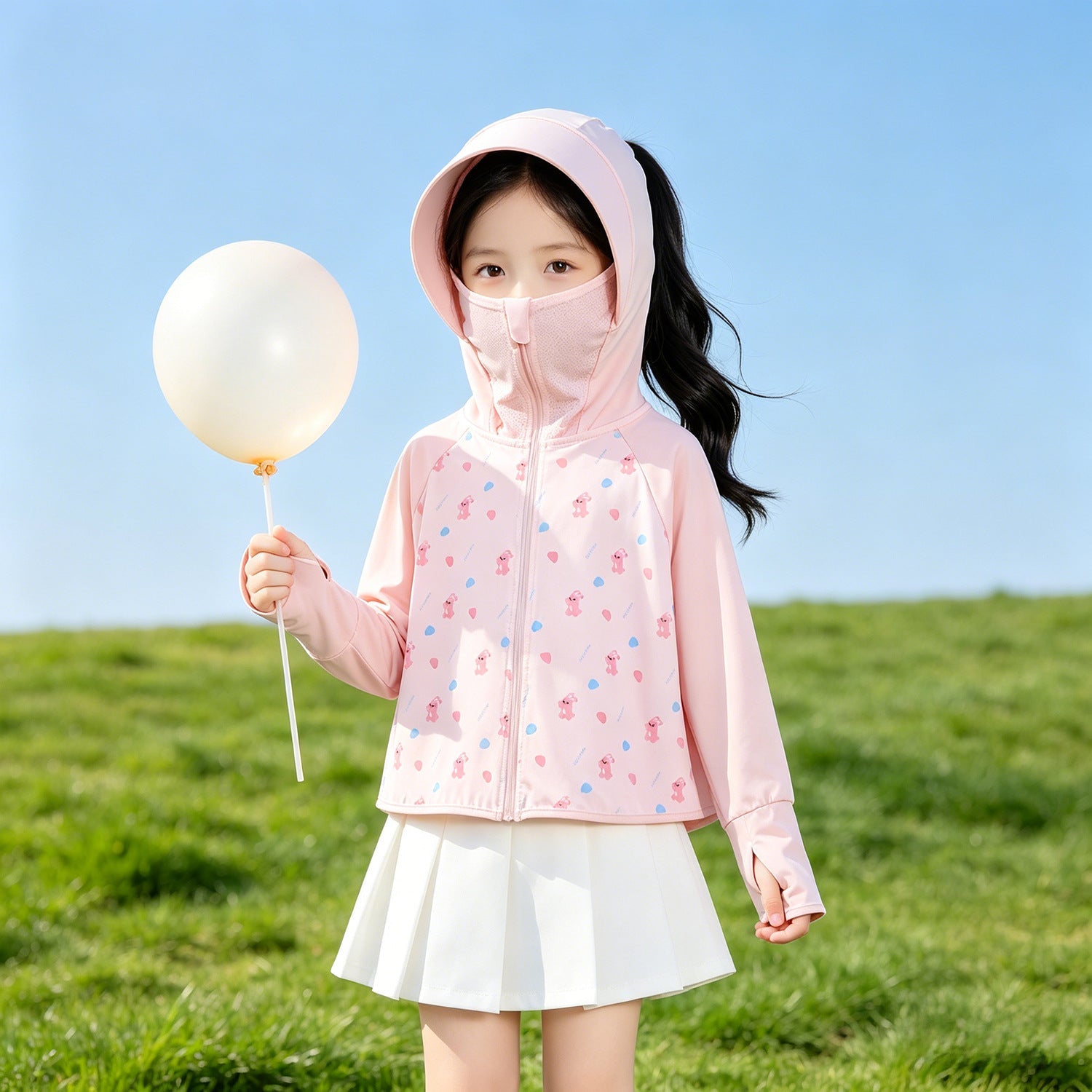 Girls multifunctional sun jacket with hood Chichicherry