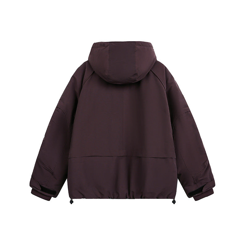 Women's oversized padded hooded jacket with raglan sleeves and drawstring Chichicherry