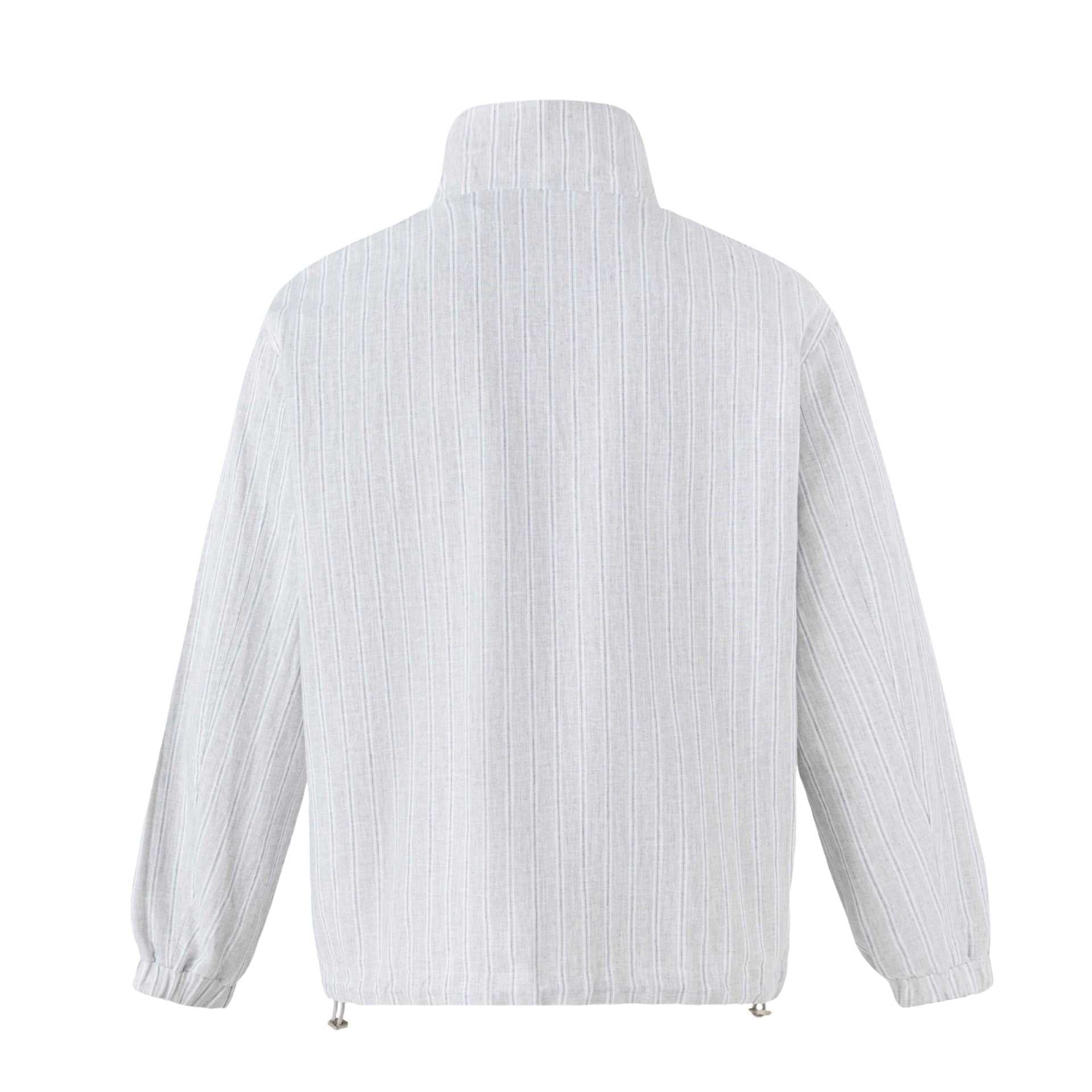 Unisex Short Cut Structured Boxy Blouson Jacket with High Stand Collar and Snap Flap Pockets Chichicherry