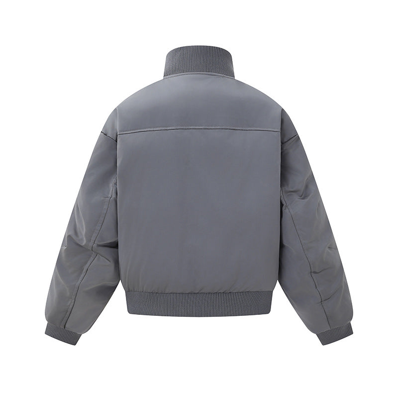 Women's short padded blouson jacket in boxy cut with high ribbed collar and prominent side pockets Chichicherry