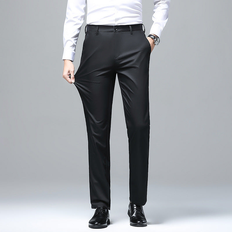 Men's Elegant Slim-Fit Chino Pants with Crease and Stretch Comfort Chichicherry