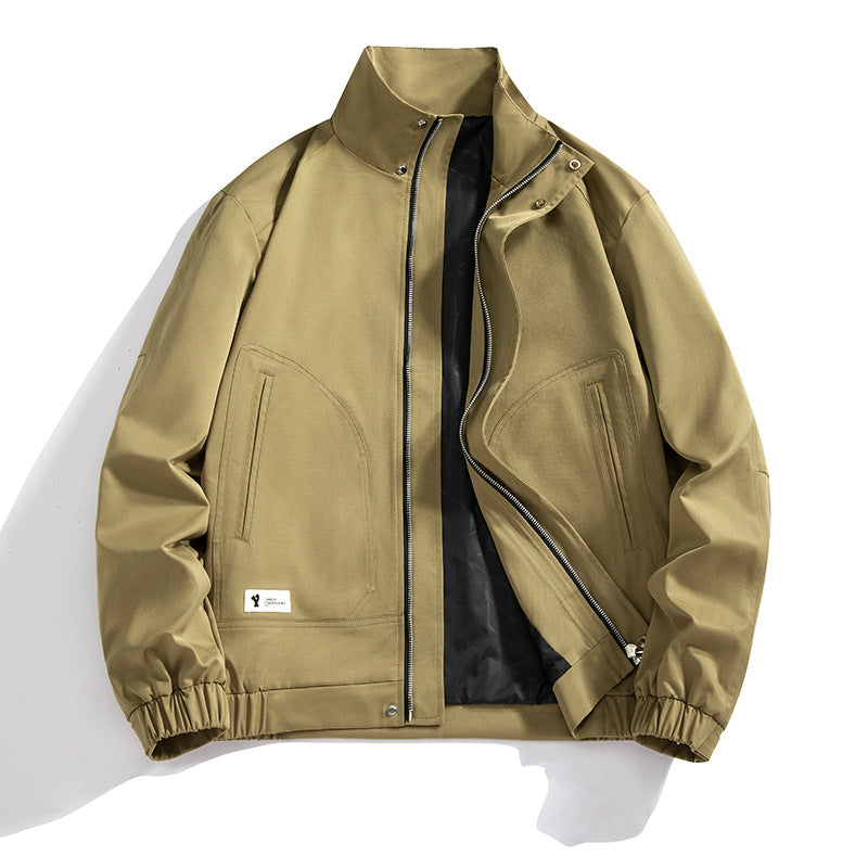 Men's lightweight canvas bomber jacket in pilot cut with stand-up collar and elastic cuffs Chichicherry