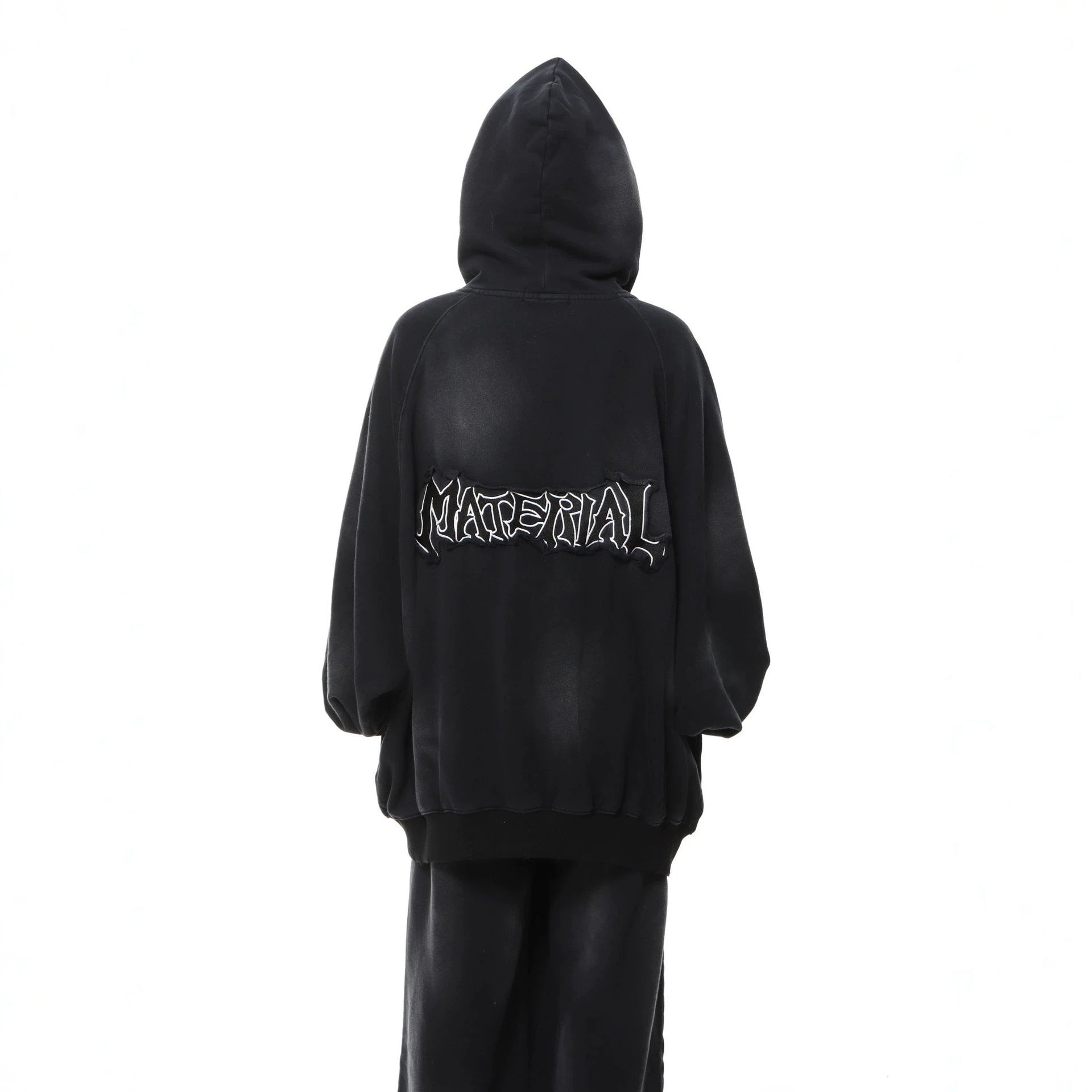 Unisex oversized hoodie with tie-dye wash and statement rear print Chichicherry