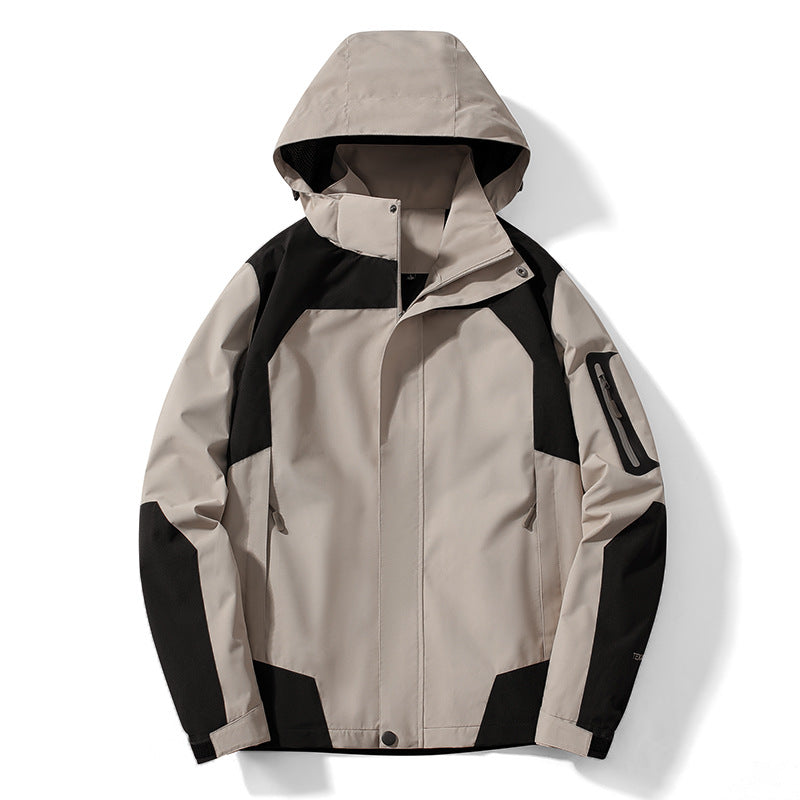 Men's technical softshell jacket with removable hood, water- and windproof membrane, and sleeve utility pocket Chichicherry