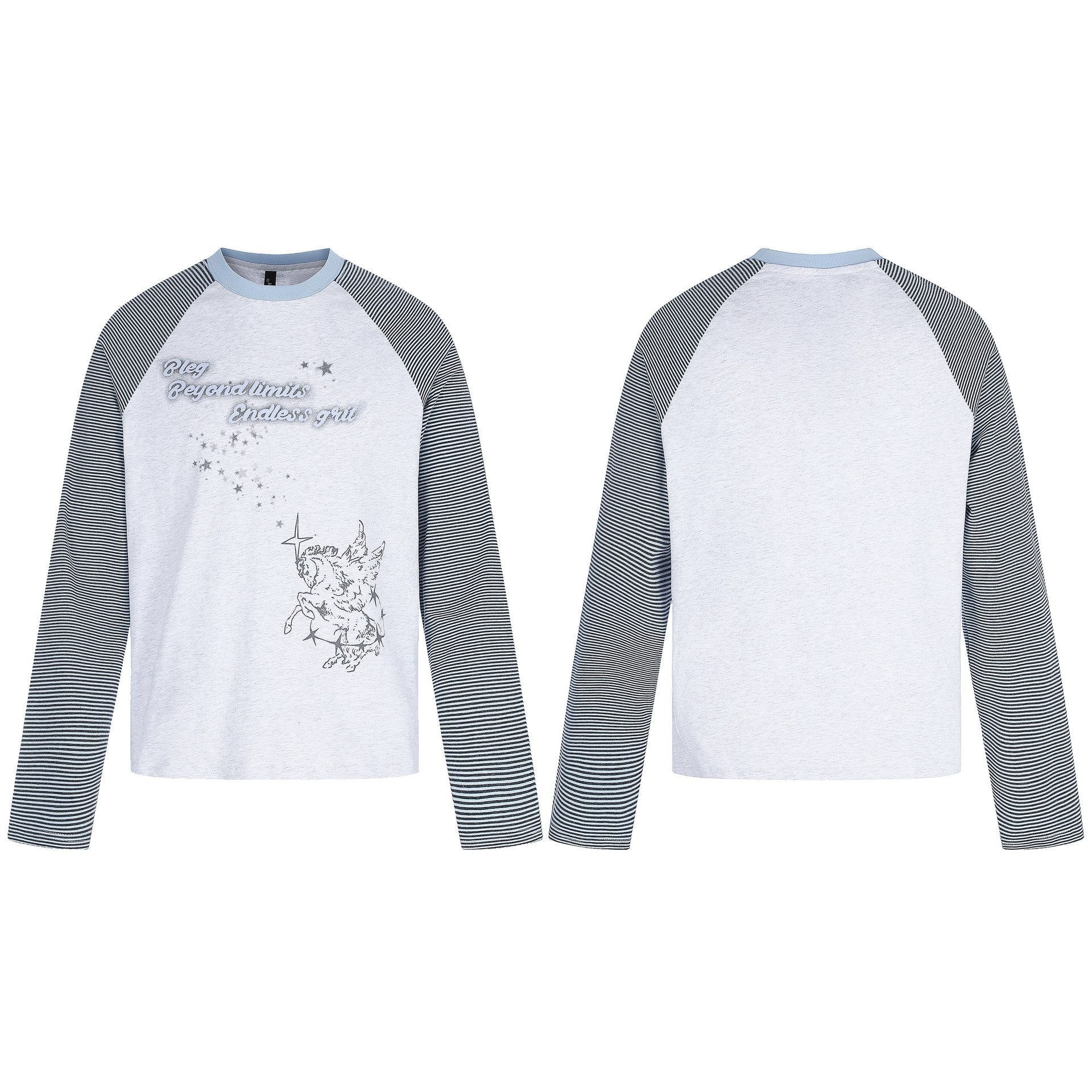 Women's Long Sleeve Shirt with Raglan Sleeves and Unicorn Print Chichicherry