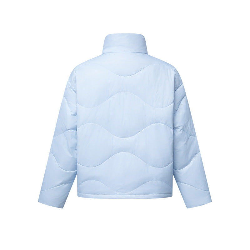 Women's short padded quilted jacket with wave quilting and high stand-up collar Chichicherry