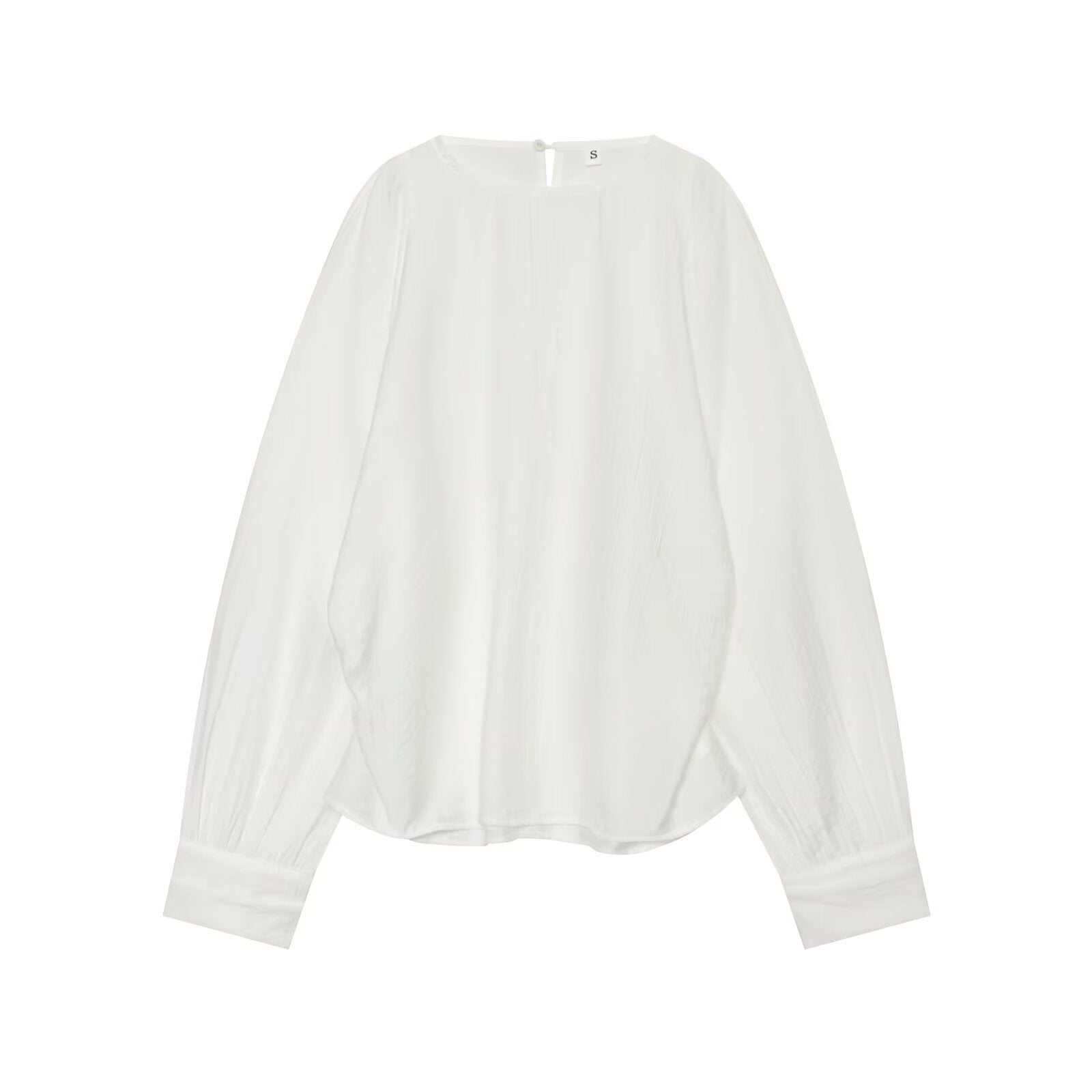 Women's oversized blouse with balloon sleeves, round neckline and soft viscose quality Chichicherry