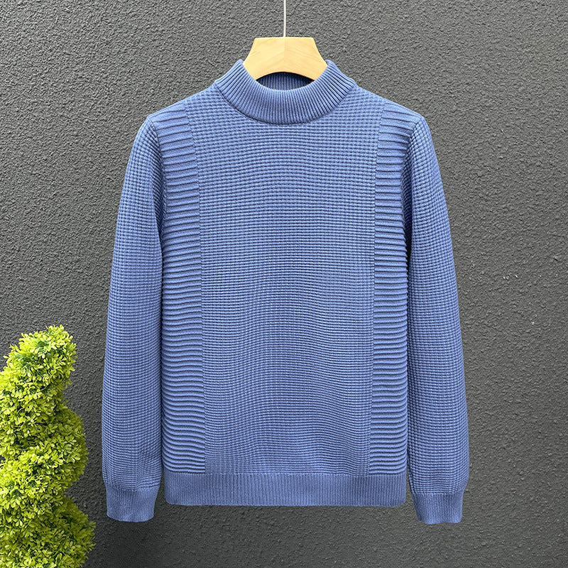 Damen Feinstrickpullover mit strukturierter Waffel- und Rippenstruktur und Stehkragen Chichicherry