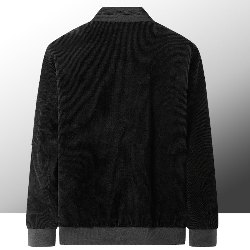 Men's corduroy bomber jacket with lightweight thermal lining and utility arm pocket Chichicherry