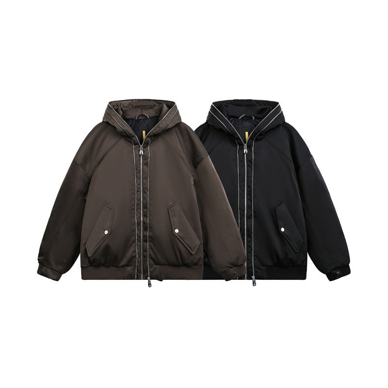 Men's Padded Hooded Bomber Jacket with Thermal Lining Chichicherry
