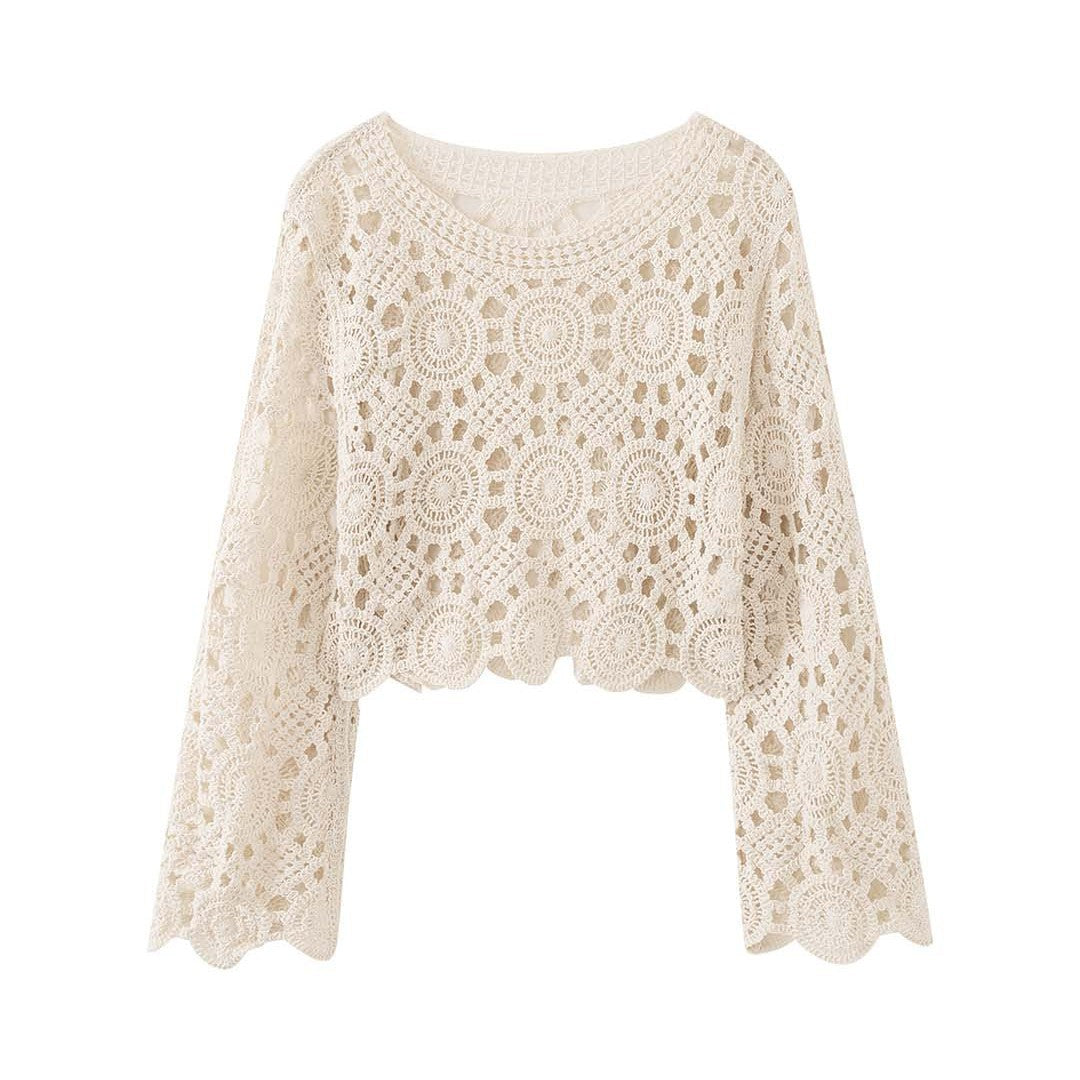 Women's Crocheted Set Crop Top and Midi Skirt Chichicherry