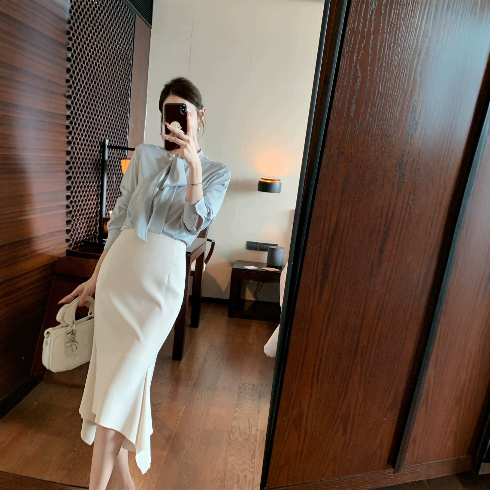 Women Elegant Blouse with Bow Detail Chichicherry