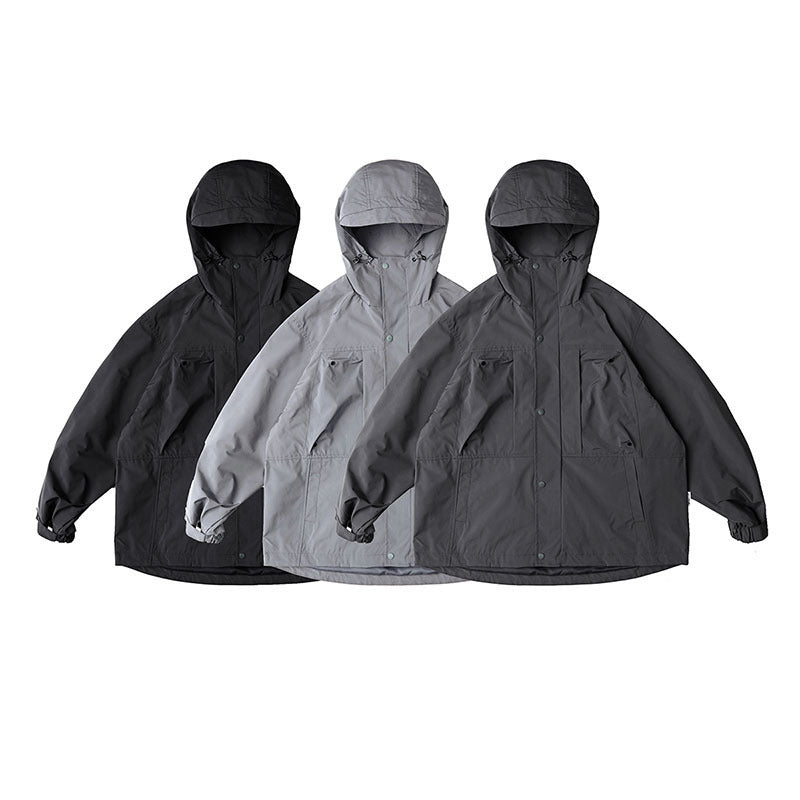 Unisex Water-Repellent Oversize Parka Jacket with Hood and Multifunctional Pockets Chichicherry