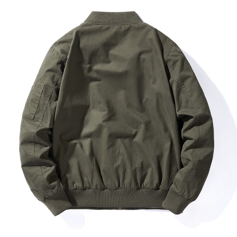 Men's lightweight cotton bomber with inner print, sleeve zippered pocket and ribbed hem Chichicherry