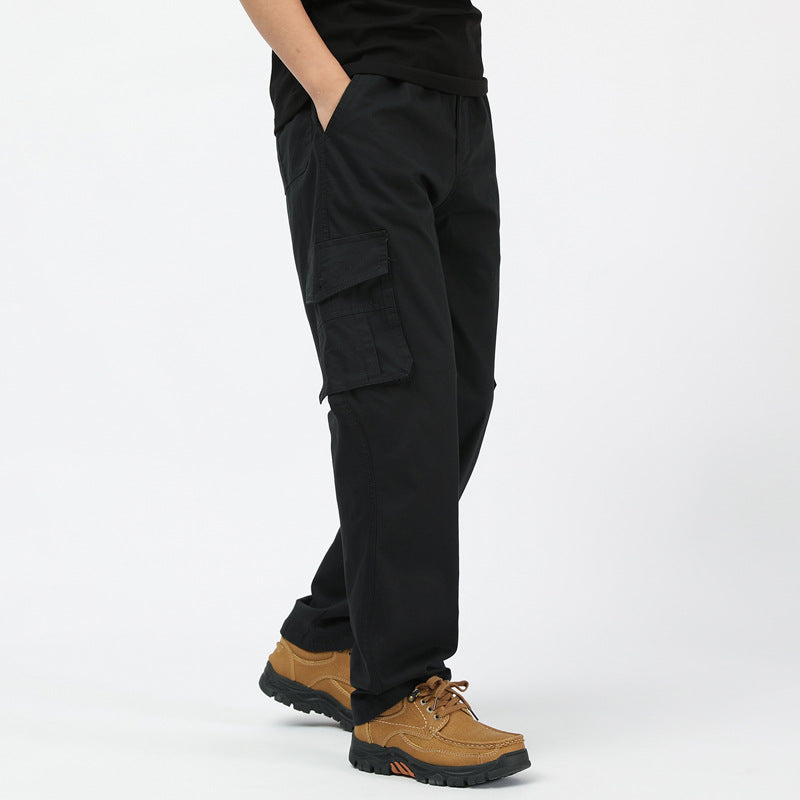 Men's Cotton Twill Cargo Pants in Relaxed Fit with Straight Leg and Large Flap Pocket Chichicherry