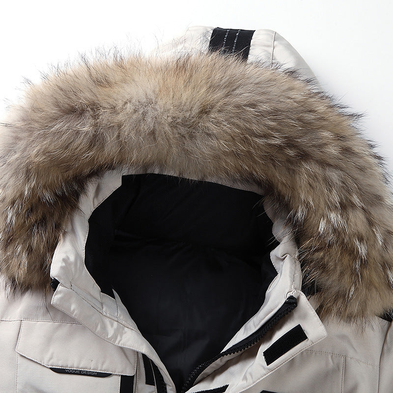 Men's sturdy winter parka with faux fur hood, padded thermal lining, and multifunction pockets Chichicherry