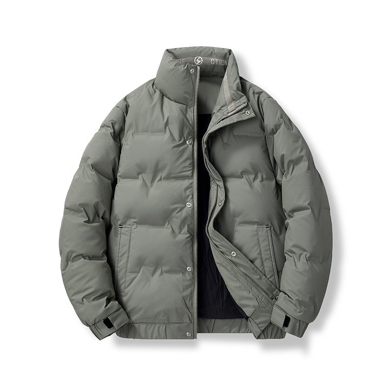 Men's short quilted jacket with high stand-up collar and thermo insulation Chichicherry