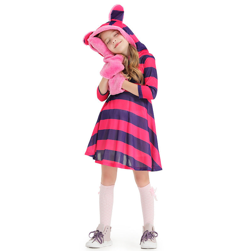 Girl's hoodie dress with animal ears and playful details Chichicherry