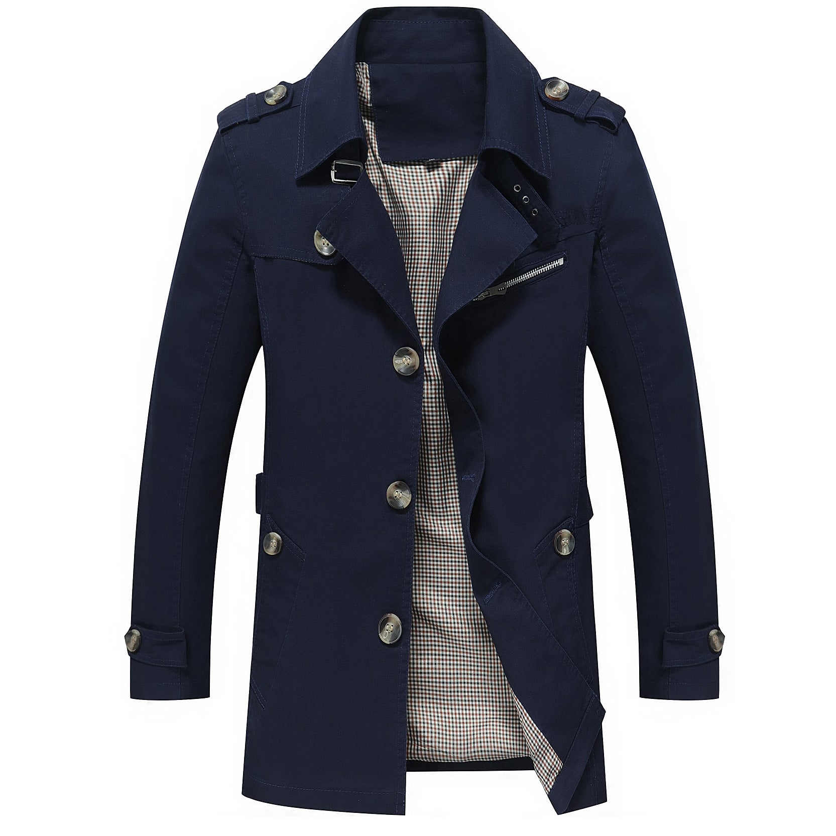 Men's Elegant Field Trench with tailored fit, shoulder flaps and adjustable cuffs Chichicherry