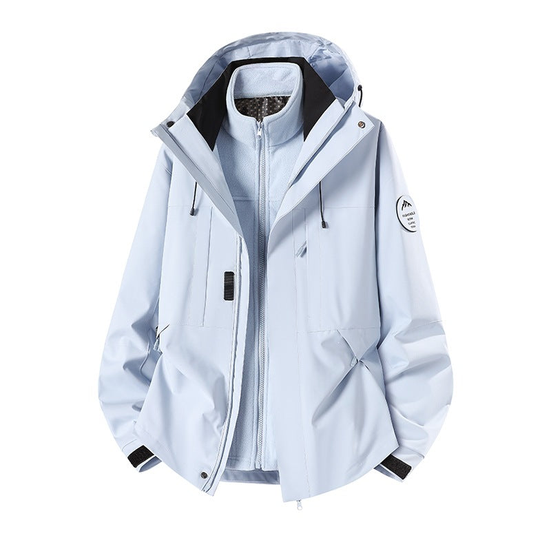 Men's Weatherproof Technical Softshell Trekking Jacket with Hood and Insulating Inner Insert Chichicherry