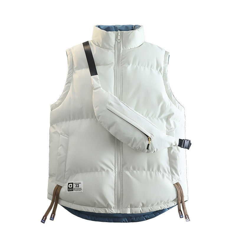 Ladies Modern Quilted Outdoor Vest with Integrated Belt Pocket System and High Stand Collar Chichicherry
