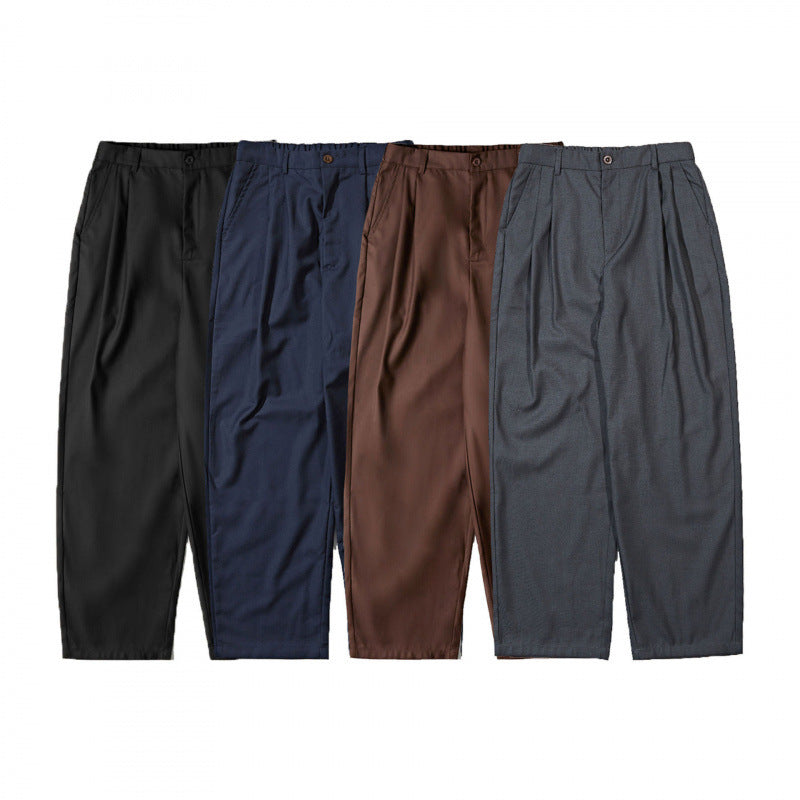 Women High-waisted Pleated Trousers with Relaxed Fit and Tapered Leg Chichicherry