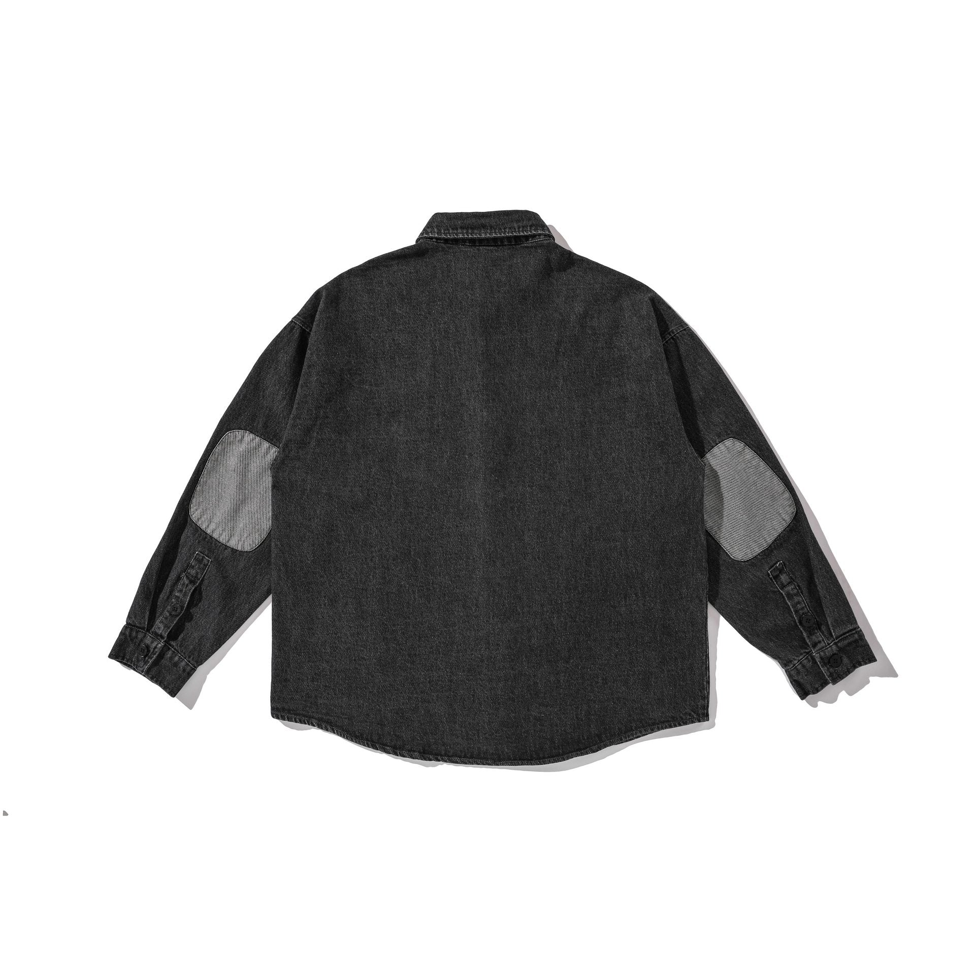 Men's overshirt made of washed denim with rounded hem Chichicherry
