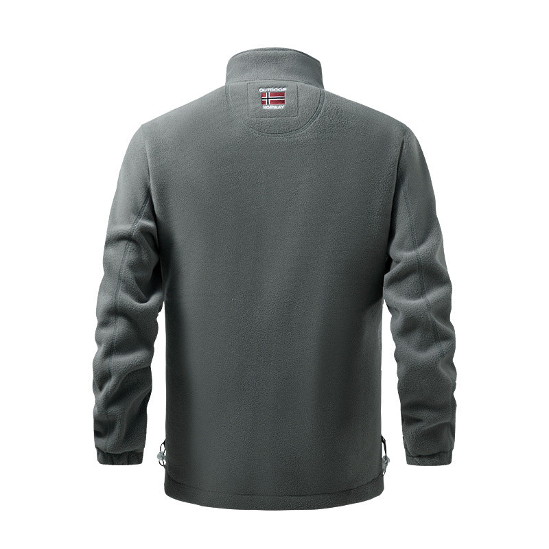 Women's fleece jacket with stand-up collar, wind-resistant structure & adjustable drawstring hem Chichicherry